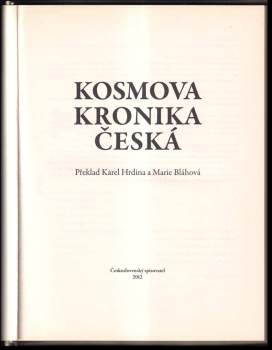 Kosmas: Kosmova kronika česká