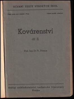 František Primus: Kovárenství