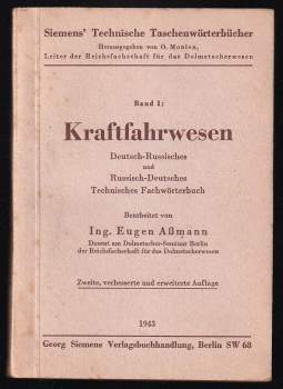 Kraftfahrwesen- Deutsch-Russisches und Russisch-Deutsches Technisches Fachwörterbuch