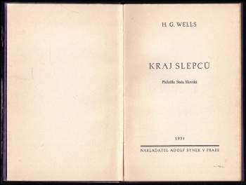 H. G Wells: Kraj slepců