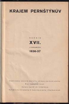 Josef Ledr: Krajem Pernštýnův, ROČNÍK XVII.