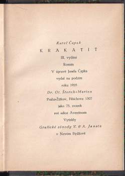 Karel Čapek: Krakatit