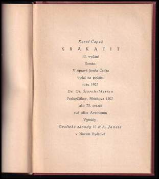 Karel Čapek: Krakatit