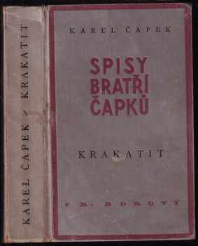 Krakatit : román - Karel Čapek (1936, František Borový) - ID: 723061
