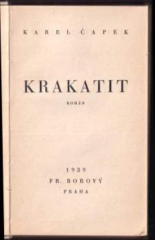 Karel Čapek: Krakatit
