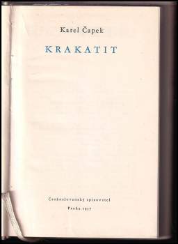 Karel Čapek: Krakatit