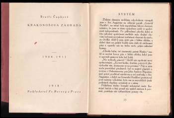 Karel Čapek: Krakonošova zahrada