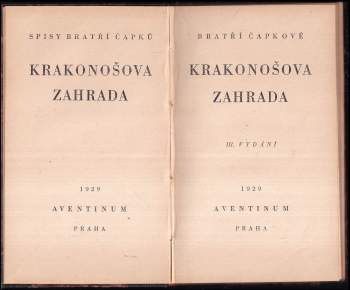 Karel Čapek: Krakonošova zahrada