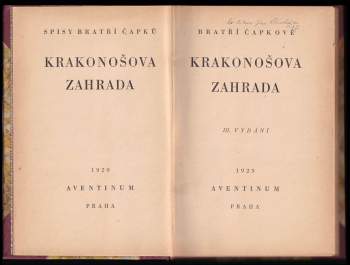 Karel Čapek: Krakonošova zahrada