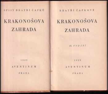 Karel Čapek: Krakonošova zahrada : (z let 1908-1911)