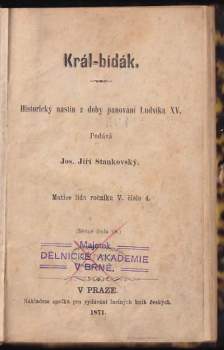 Josef Jiří Stankovský: Král - bídák