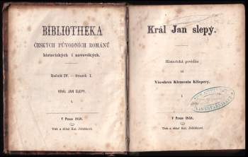 Václav Kliment Klicpera: Král Jan Slepý