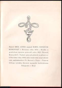 Karel Havlíček Borovský: Král Lávra