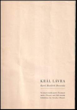 Karel Havlíček Borovský: Král Lávra