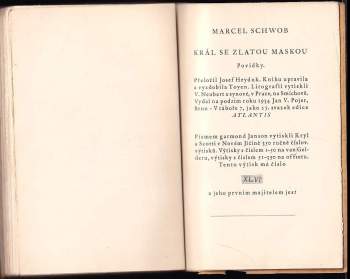 Marcel Schwob: Král se zlatou maskou