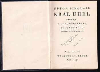 Upton Sinclair: Král Uhel