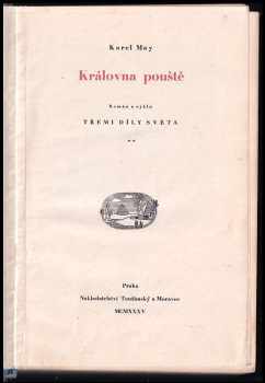 Karl May: Královna pouště - román z cyklu Třemi díly světa - díl 2.