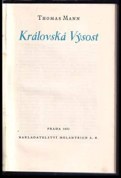 Thomas Mann: Královská výsost