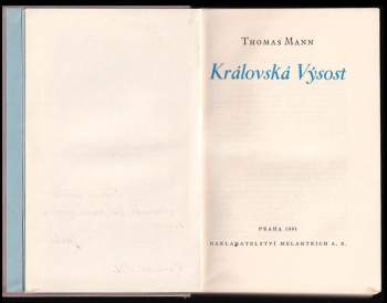 Thomas Mann: Královská výsost