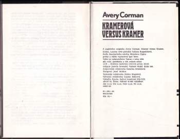 Avery Corman: Kramerová versus Kramer