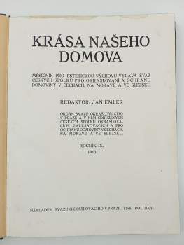 Jan Emler: Krása našeho domova  ROČNÍK IX.