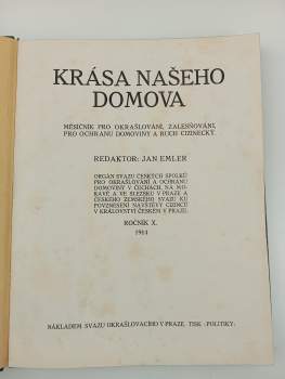 Jan Emler: Krása našeho domova  ROČNÍK X.
