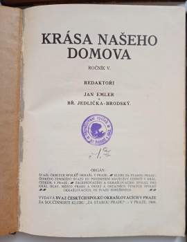 Jan Emler: Krása našeho domova - ročníky V, VIII, IX, X