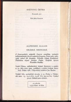 Alphonse Allais: Krásná neznámá