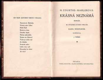Hedwig Courths-Mahler: Krásná neznámá
