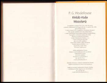 P. G Wodehouse: Krédo rodu Woosterů
