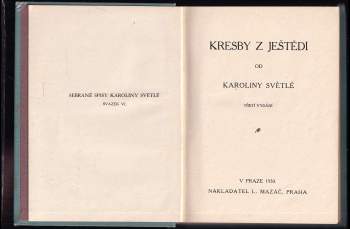 Karolina Světlá: Kresby z Ještědí