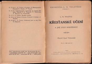 Lev Nikolajevič Tolstoj: Křesťanské učení