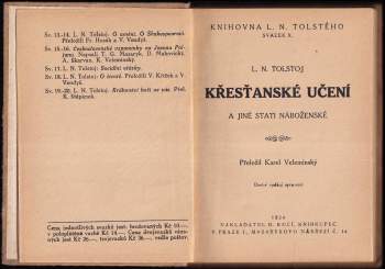 Lev Nikolajevič Tolstoj: Křesťanské učení