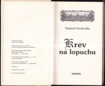 Vlastimil Vondruška: Krev na lopuchu
