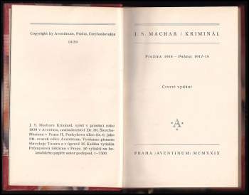 Josef Svatopluk Machar: Kriminál