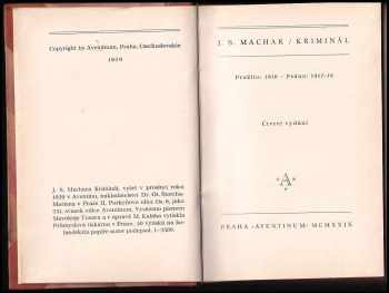 Josef Svatopluk Machar: Kriminál