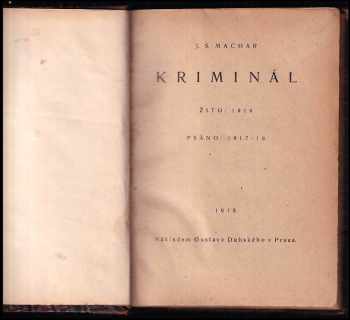 Josef Svatopluk Machar: Kriminál
