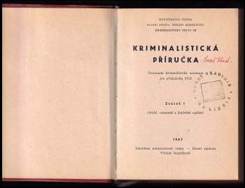 Stanislav Čermín: Kriminalistická příručka 1 + 2