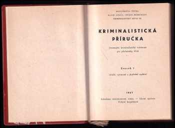 Stanislav Čermín: Kriminalistická příručka, svazek 1 + 2