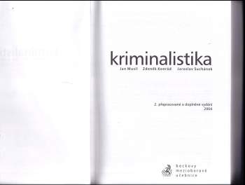 Jan Musil: Kriminalistika