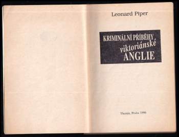 Leonard Piper: Kriminální příběhy viktoriánské Anglie