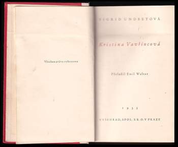 Sigrid Undset: Kristina Vavřincová