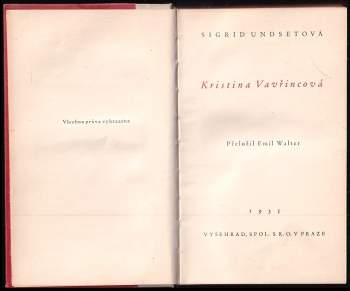 Sigrid Undset: Kristina Vavřincová