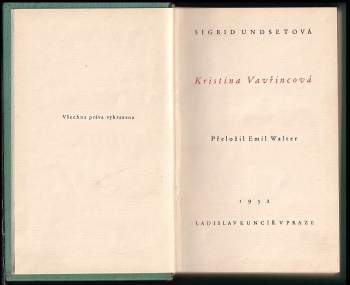 Sigrid Undset: Kristina Vavřincová