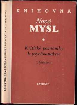 Kritické poznámky k psychoanalyse - Cecilie Michalová (1950, Rovnost) - ID: 245632