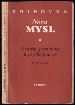 Kritické poznámky k psychoanalyse - Cecilie Michalová (1950, Rovnost) - ID: 654103