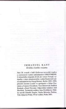 Immanuel Kant: Kritika čistého rozumu
