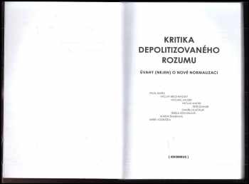 Pavel Barša: Kritika depolitizovaného rozumu