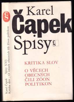 Kritika slov ; O věcech obecných, čili, Zóon politikon