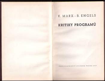 Karl Marx: Kritiky programů